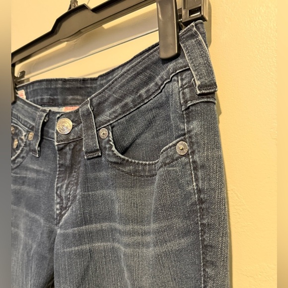 True Religion Dark Blue Flare Jeans Size 27 Y2K Retro Vintage Classic Pockets - Picture 5 of 16